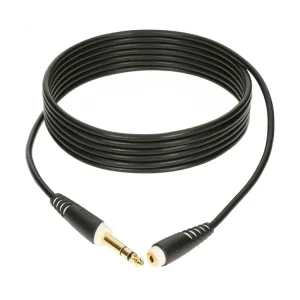 Sale Extension Kabel schwarz 6m 6,3mm Jack 3p - 3,5mm Socket 3p