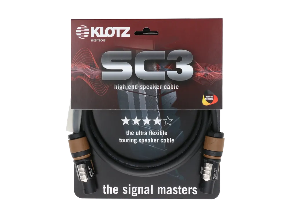 SC3 Speaker Kabel schwarz 5m, 2x2,25mm² speakON 2 Sonderaktion