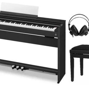 AP-S200 BK Set mit Klavierbank, Kopfhörer, Notenheft schwarz Markenprodukt
