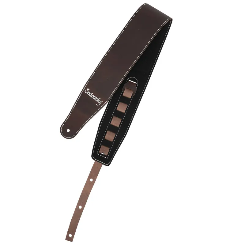 Sadowsky MetroLine Genuine Leather Bass Strap Brown, Silver Letzte Chance