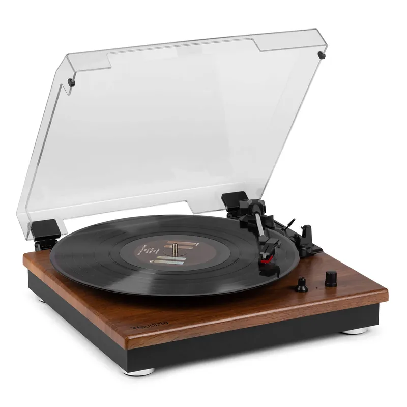 B-Ware - Audizio RP112L Plattenspieler mit Bluetooth IN/OUT und integrierten Lautsprechern – Hellbraun Kostenfreie Lieferung