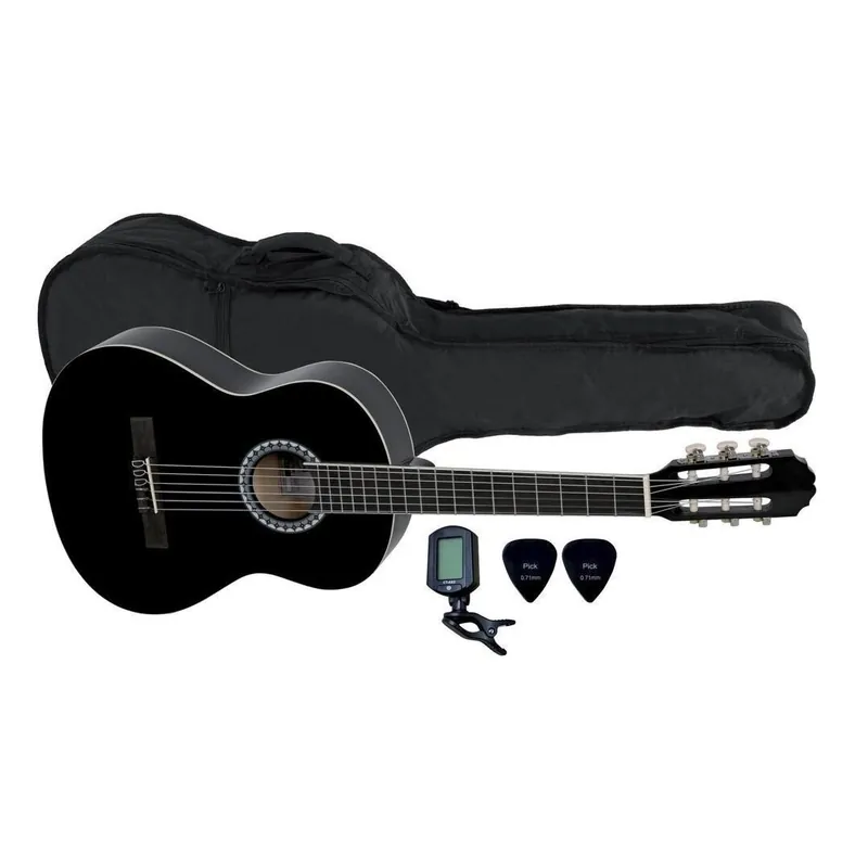 PURE GEWA Klassikgitarre Basic Set 3/4 schwarz Markenware