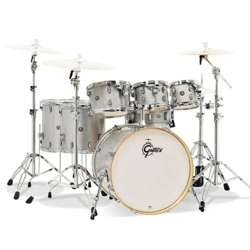 Gretsch Kesselsatz Catalina Maple Silver Sparkle 7-teilig XXL Schlagzeug Neue Kollektion